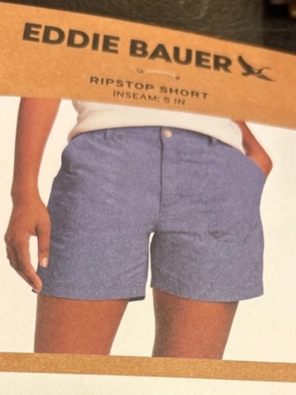 Eddie Bauer Lavender-Blue Utility Patch-Pocket Shorts